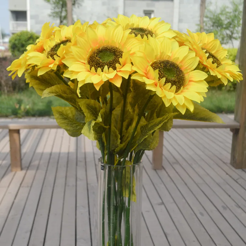 Sunflower Fake Sun Flower Artificial Sunflowers 72cm Long for Home Garden Balcony Windowsill Decoration Yellow Color Sunflower Fake Sun Flower Artificial Sunflowers 72cm Long for Home Garden Balcony Windowsill Decoration Yellow Color
