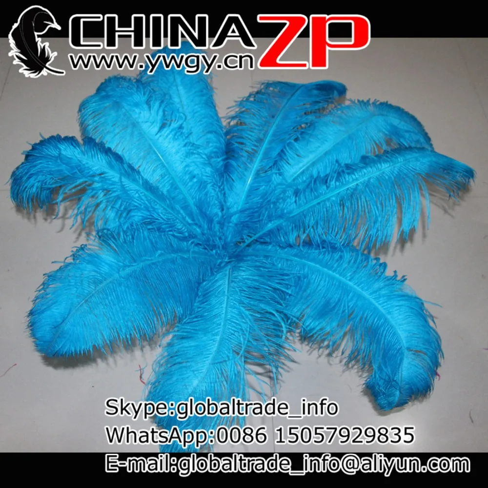 

CHINAZP Factory 65~70cm (26"~28") Length 50pcs/lot Top Quality Dyed Turquoise House Decoration Ostrich Feathers