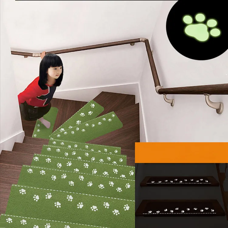 

Luminous Stair Mat Step Pad Keep Warm Floor Mat Easy Clean Stairs Door Mat Anti-skid Mats Avoid Glue Autohesion Rug Carpet