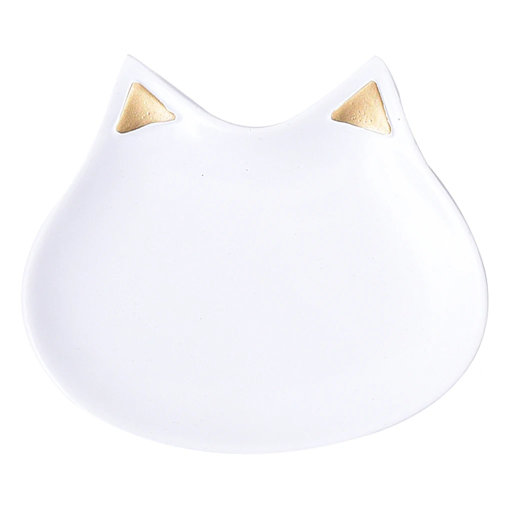 Cute Cat Ear Shape Dish Tray Plate Earrings Necklace Bracelet Jewelry Display Organizer Room Decorations