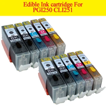 

10pcs PGI250 XL CLI251XL edible ink cartridges For canon Pixma iP7220 iX6820 MG5420 MG5422 MG5520 MG5522 MG5620 MG6420 MG6320
