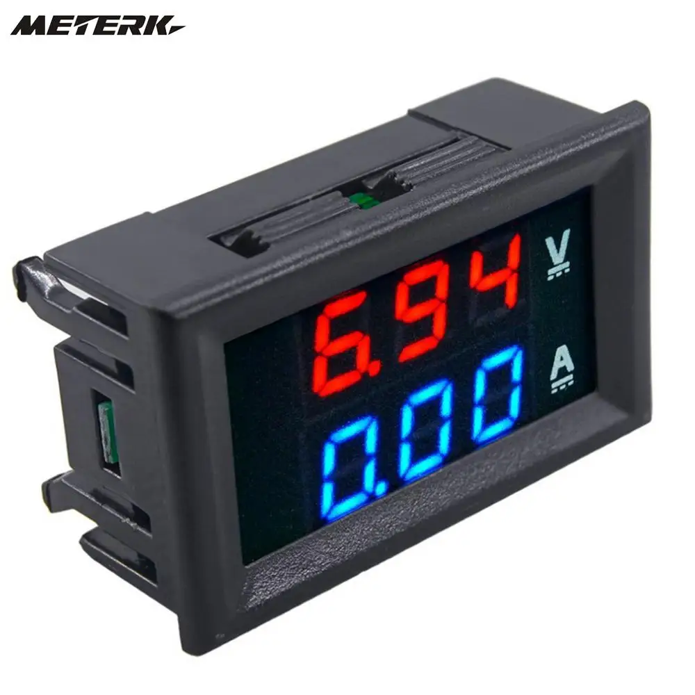 

DC1-100V 10A Voltmeter Ammeter Voltage Current Indicator Digital Double Color Blue & Red LED Display Home Use Tool