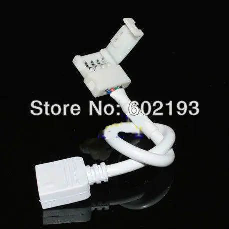 

LED Strip RGB 4pin connector to 10mm 4pin connector(no soldering) with 10cm long cable for 5050 smd led strip 10mm