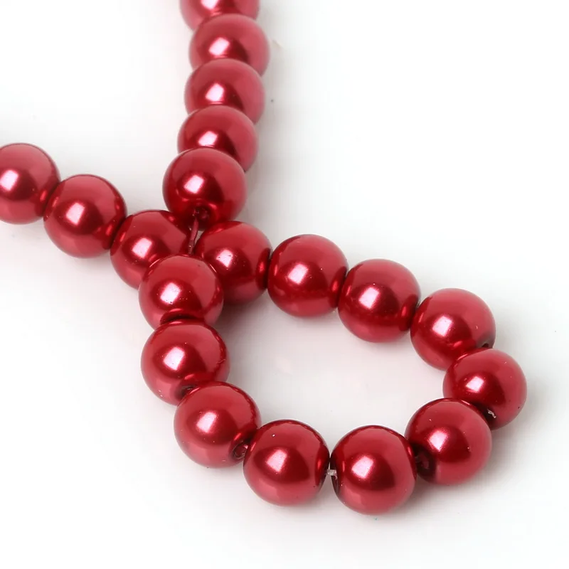 

New Arrival Round Ball Loose Glass Pearl Spacer Beads Dark Red 4mm. 6mm. 8mm. 10mm For DIY fashion Jewelry Making Craft making