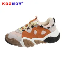 Koznoy/женские кроссовки на плоской подошве; сезон весна-осень; Прямая поставка; модная дышащая обувь с перекрестной шнуровкой и круглым