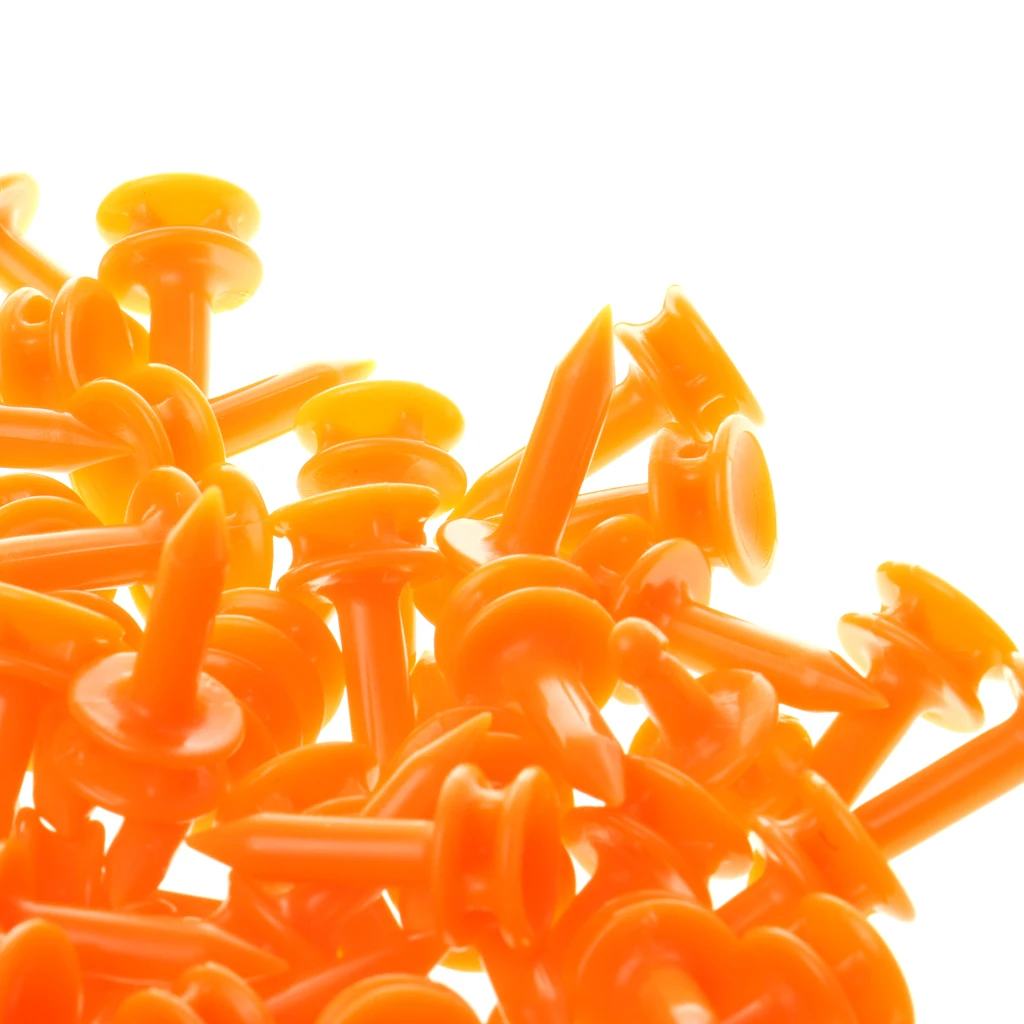 100 Pcs/Pack Professional Golf Tees 25mm 0.98'  Castle Orange Golfer Accessory 