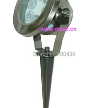 Хорошее качество, высокая мощность, нержавеющая сталь 6 Вт светодиодный Спайк прожектор, светодиодный свет сада, 24 В постоянного тока/работающего на постоянном токе 12 В, DS-10-41A-6W, гарантия 2 года