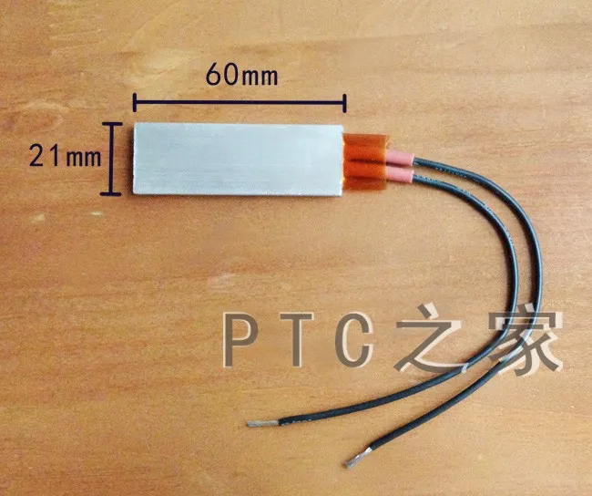 AC DC 12V 70C постоянная температура PTC нагреватель с оболочкой 60*21 мм