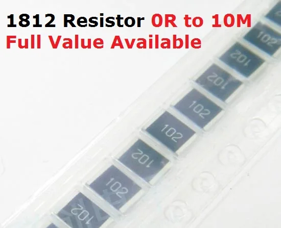 

50PCS/lot SMD Chip Resistor 1812 0R/1R/1.1R/1.2R/1.3R/ 5% Resistance 0/1/1.1/1.2/1.3/Ohm Resistors 1R1 1R2 1R3 K Free Shipping