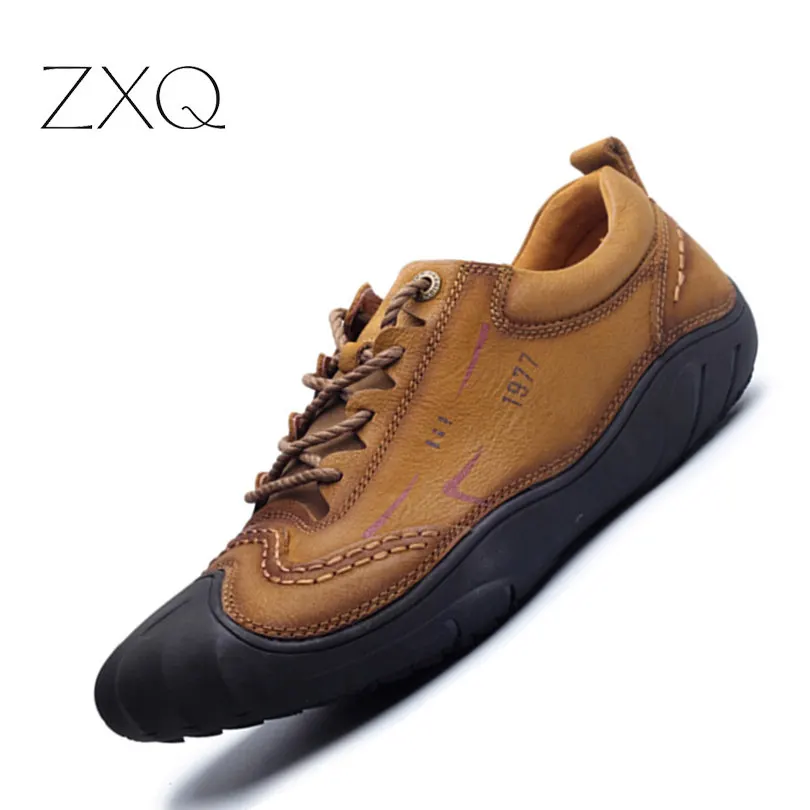 ZXQ font b Men b font font b Shoes b font Genuine Leather font b Shoes