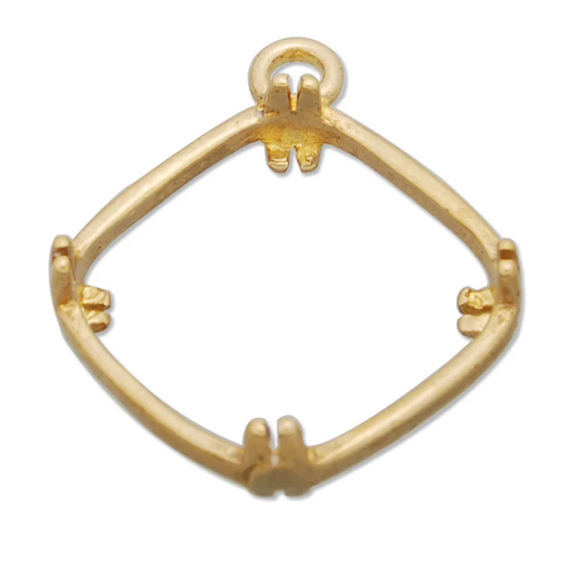 Hot Sale Gold Plated Raw Brass Pendants Frame for Jewelry DIY Making