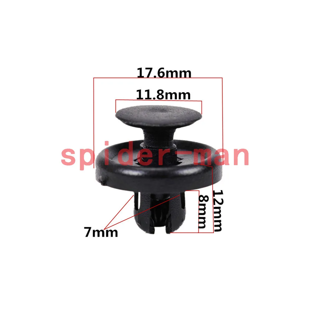 

YAQUICKA 10Pcs 7mm Hole Car Hood Wheel Cover Retainer Fastener Rivets Clip For Honda Toyota Lexus Black Plastic