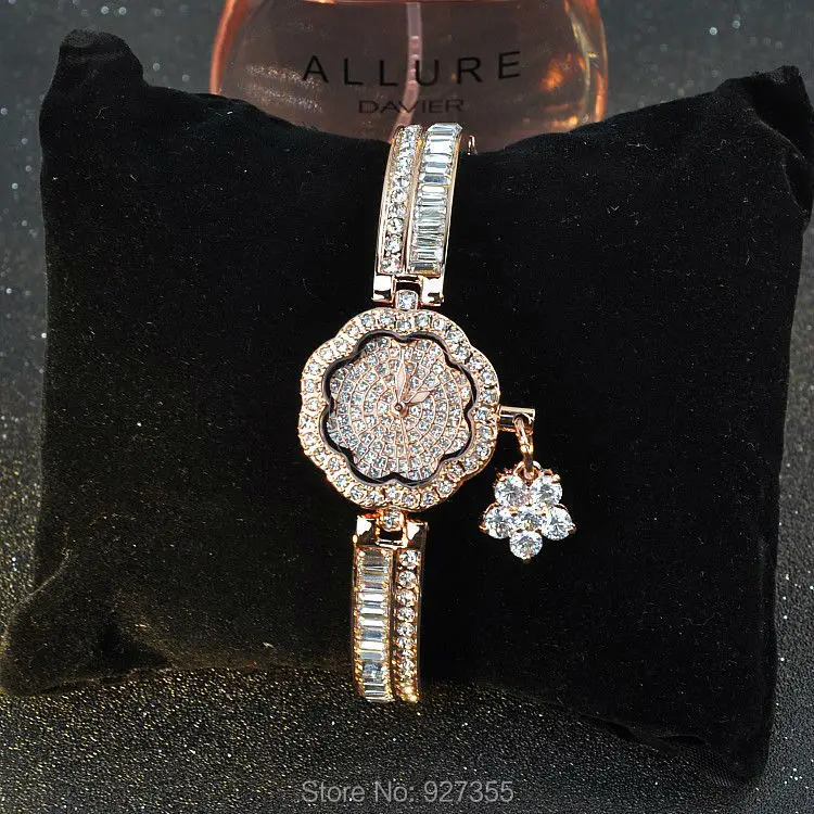Роскошные женские часы! WomenDiamond часы-браслет женский розового цвета: золотистый, серебристый нарядные часы женские Стразы браслет часы Наручные часы