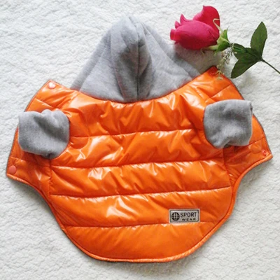5 цветов, зимние куртки для собак, утепленная теплая для щенков собак, одежда с капюшоном, Новинка - Цвет: Orange