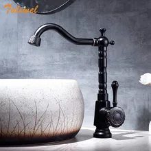 Antique Copper Bathroom Faucets Basin Faucets Brass Oil Rubbed Bronze ORB Black Basin Faucet Bathroom Hot Cold Mxier Water Tap azos split faucetsoft basin brass orb cold and hot switch rotatable bathroom below counter basin balcony double handle three hol
