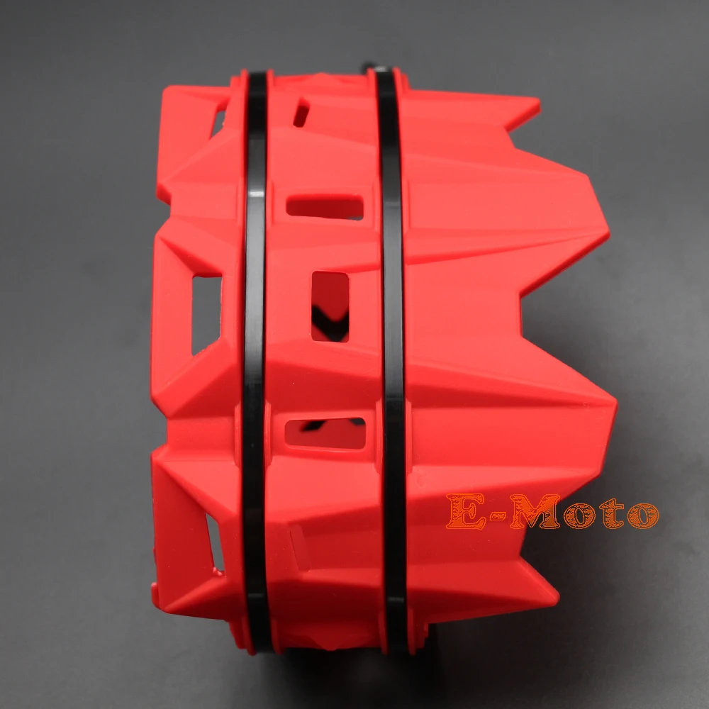 UNIVERSAL NEW MX MOTORCYCLE EXHAUST SILENCER PIPE PROTECTOR GUARD RED
