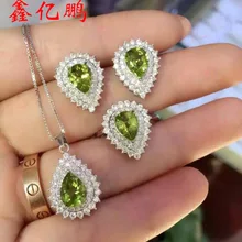 Серебро 925 инкрустация Природный оливин костюм