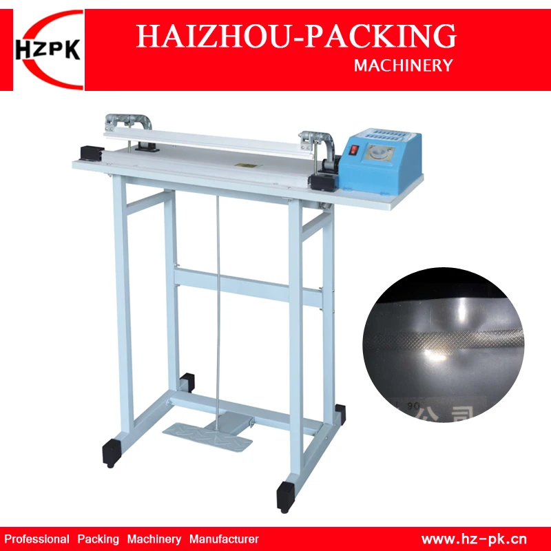 HZPK Foot Pedal Impulse Sealer Packing Machine Heat Bag Sealer Stand Floor Type Plastic Bag Sealing Machine Sealer 700mm SF-700 electric soldering irons soldering machine foot pedal tin machine high power electric chrome iron soldering station