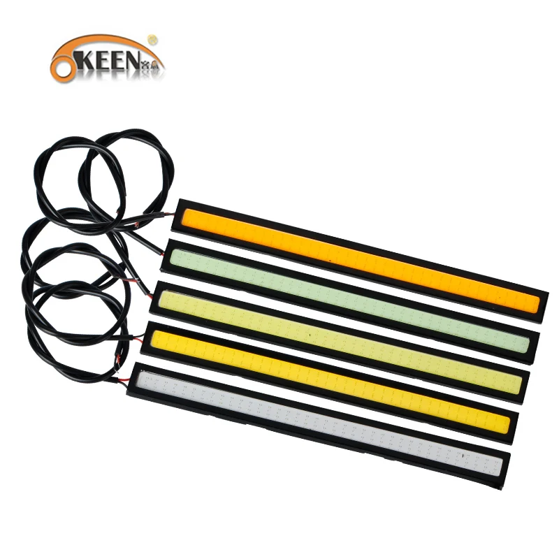 

KEEN new product aluminum 12V 6W 17cm high brightness slim COB led drl 7 colors of COB led daytime running light for all cars