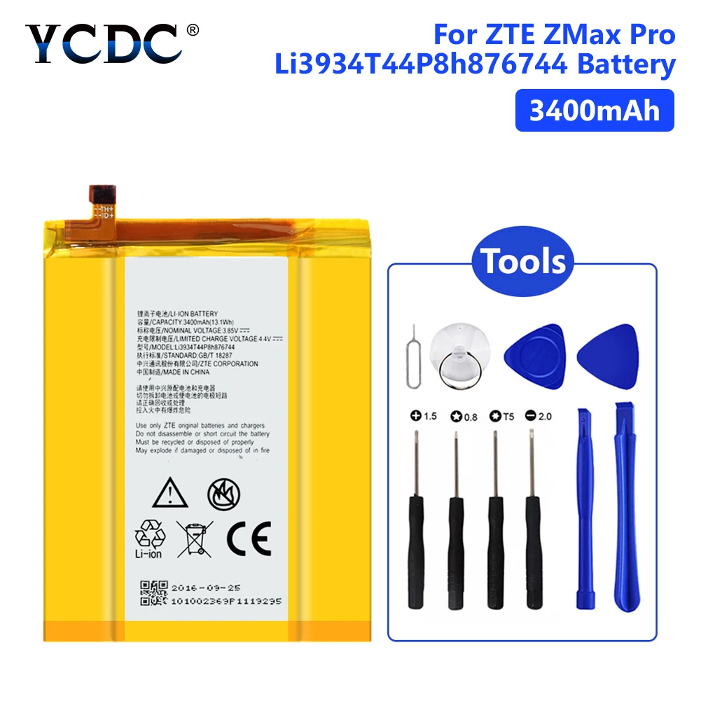 

Genuine 3400mAh Lithium Battery Li3934T44P8h876744 Rechargeable Phone Bateria Batteries For ZTE ZMax Pro Z981 With Tools