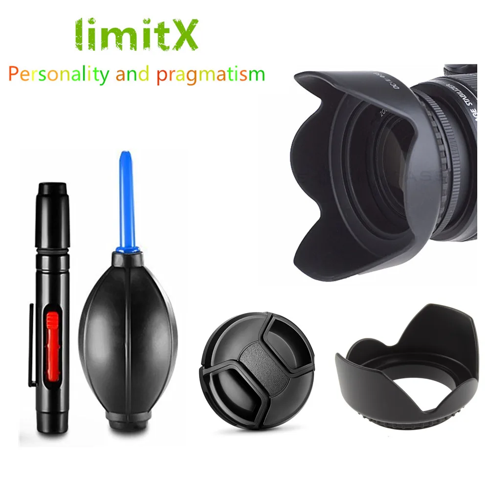 limitX 4 in 1 Accessories Lens Hood / Lens Cap / Lenspen / Air Blower