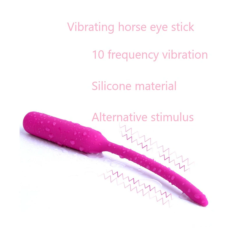 Vibrador uretral vibrador de pene vibratorio de 10 Frecuencia de silicona uretral sonido de caballo catéter dilatador sexual de juguete