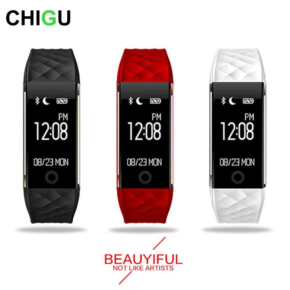 

CHIGU S2 Sport Smart Bracelet Heart Rate Monitor IP67 Fitness Bracelet Tracker Smart Wristband Bluetooth For Android IOS