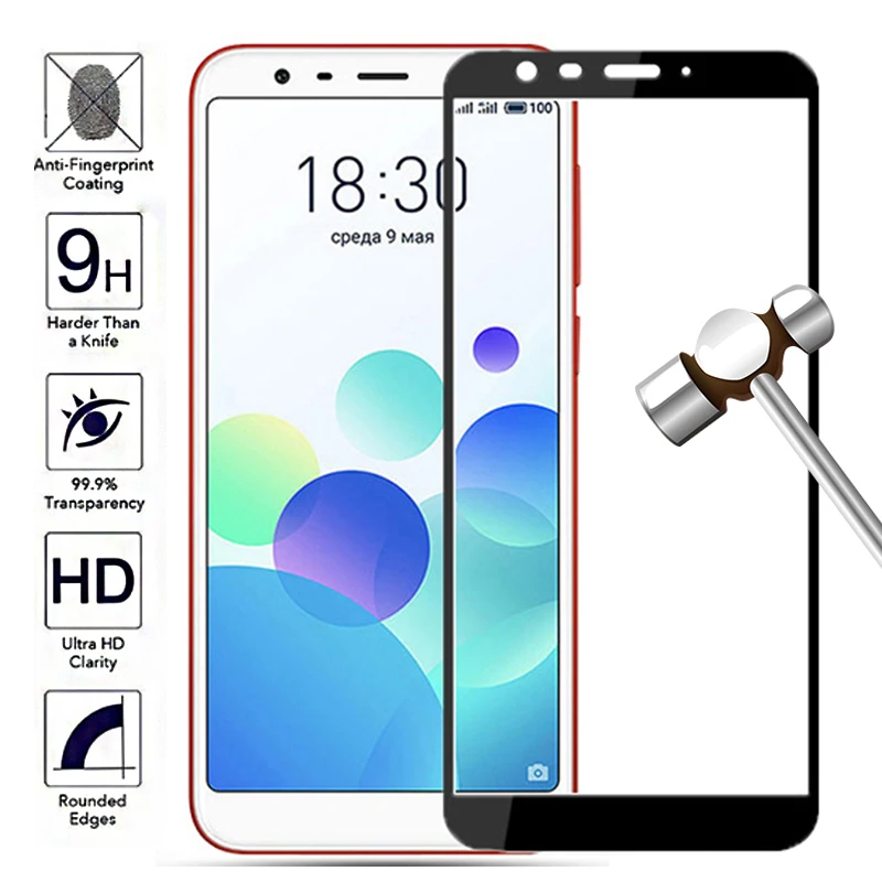 

2pcs/lot 2.5D 9H Screen Protector For Meizu M8 Full Coverage Tempered Glass For Meizu M8 Lite Protective Glass