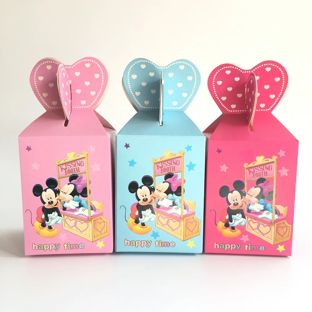

20pcs Baby Shower Gift Box Birthday Decorations Candy Box for Boy and Girl Kids Favor Boxes Minnie/Mickey Mouse Party Supplies