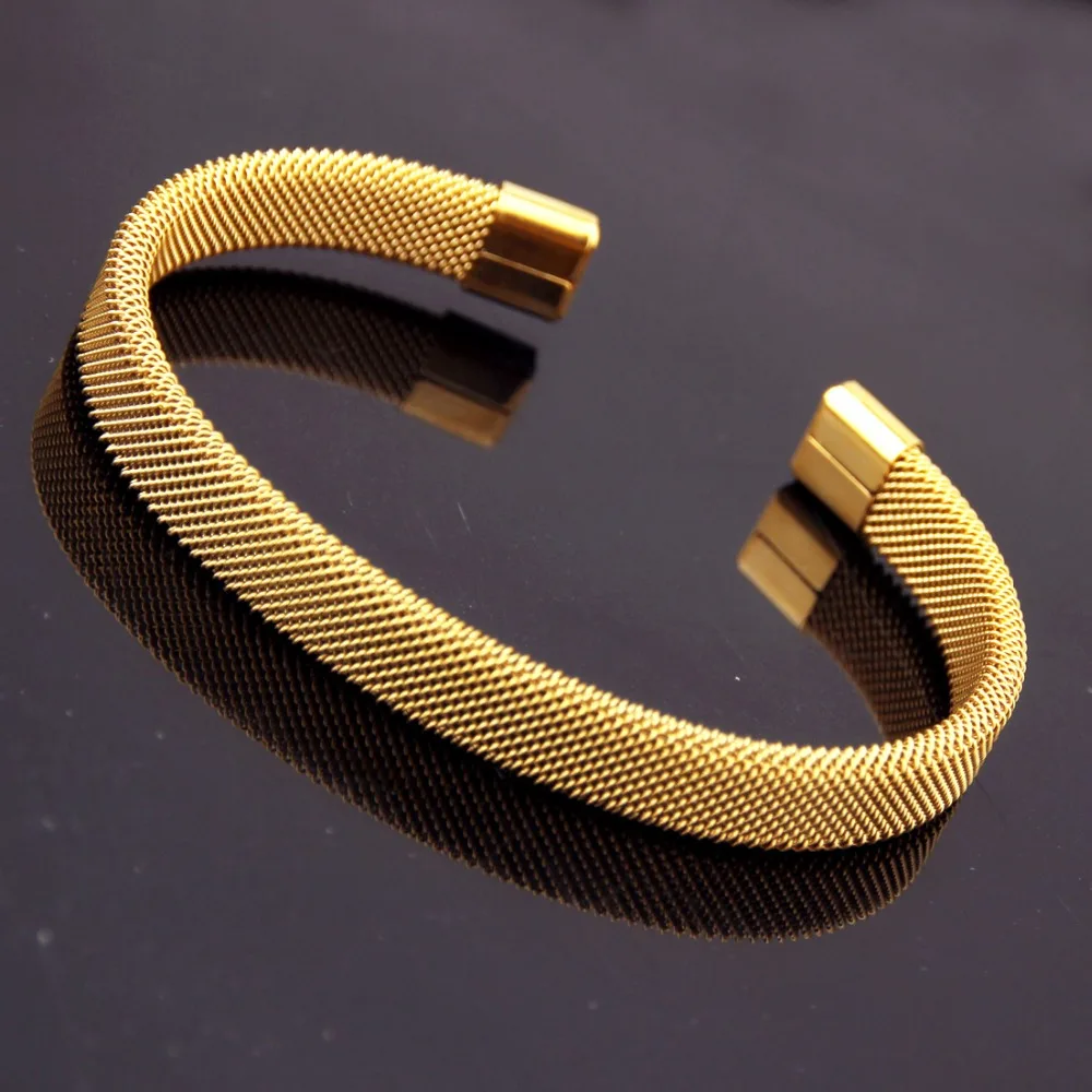 8mm Popular Gold Color Mesh Bangle&Bracelet For Loveliness Women's