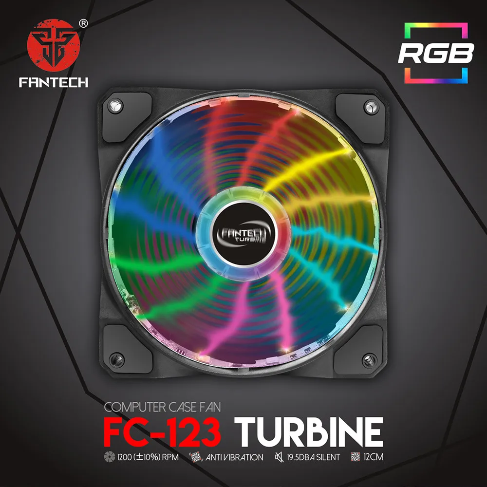 

FC-124 PC Desktop Tower Computer Fan Case Cooling Fan Unit Colorful LED CPU cooler fan DC Brushless PC Computer Cooling #Y8