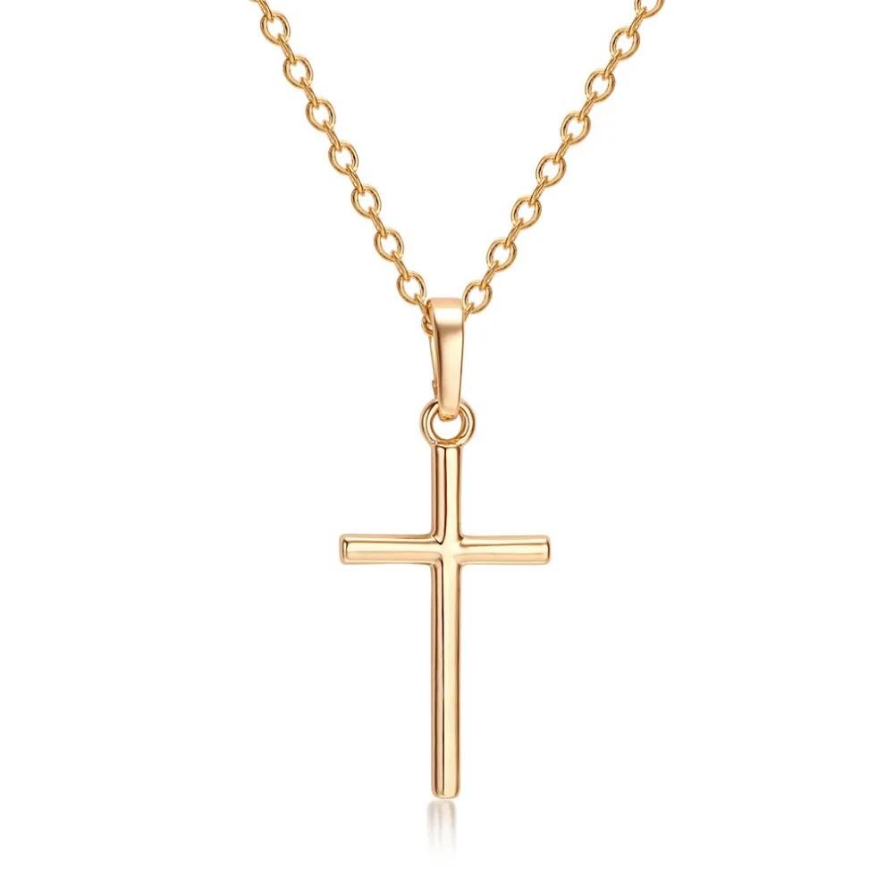 Simple gold cross pendant Clearance