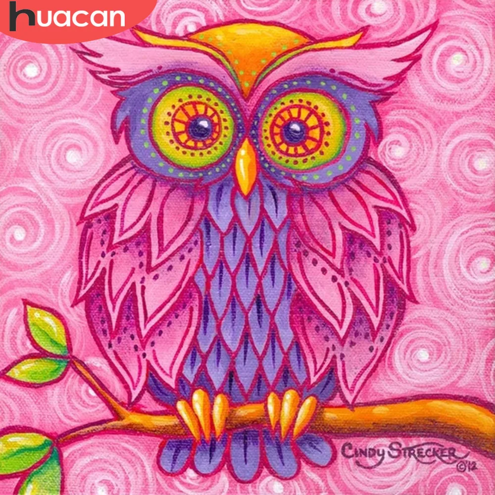 

HUACAN 5D Diamond Painting Owl Diamond Embroidery Full Set Animal Square/Round Rhinestones Diamond Mosaic Home Decoration