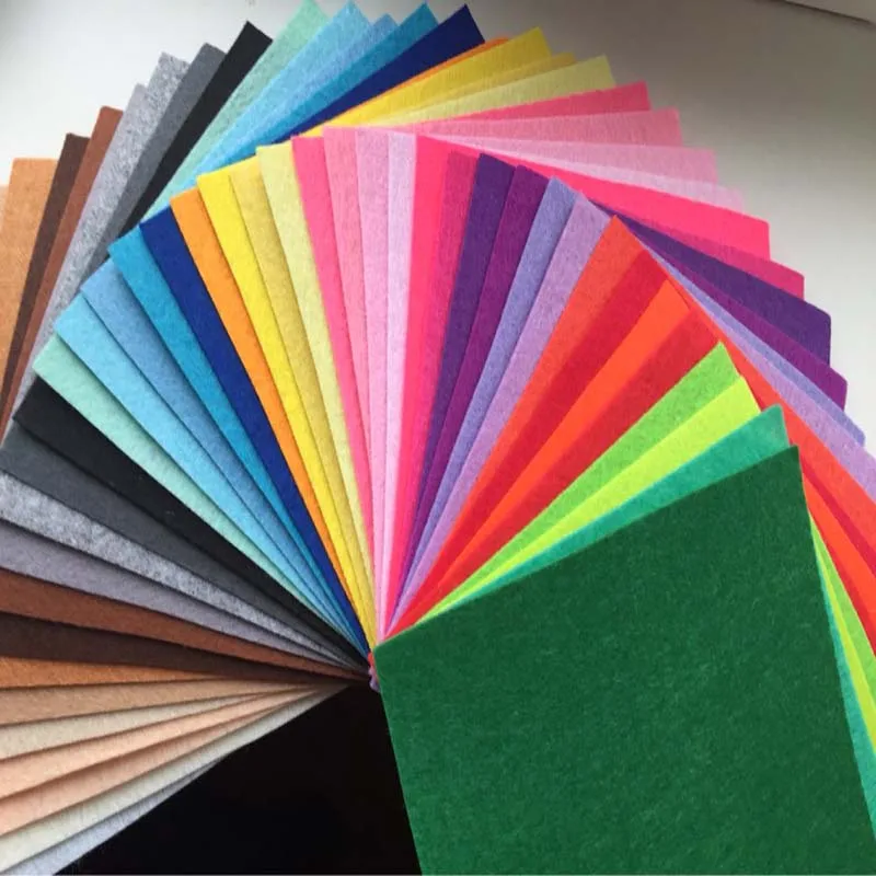 

40pcs 15x15cm 1mm Thickness Non Woven Felt Fabric Polyester Cloth Felts DIY Bundle For Sewing Dolls Crafts High Quality