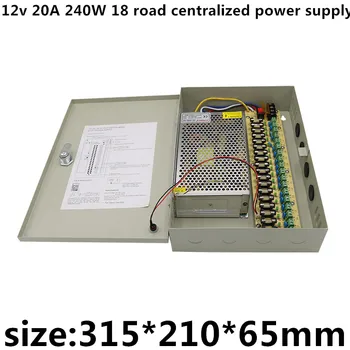 

AC110v-220v DC 12v 20A 240W led strip led Module point Light string light high quality 18 road centralized switch power supply