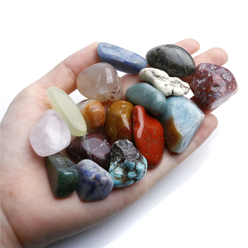 Sunligoo Горячие гладкие драгоценные камни чакра камень Исцеление балансировочный комплект для коллекционеров кристалл и рейки целители и Йога практик 18 шт
