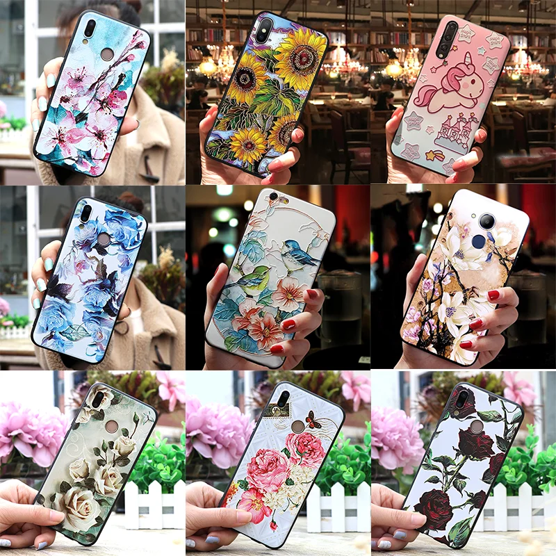 

3D Emboss Floral Case For Huawei Mate 10 20 Lite Pro Nova 2i 4 Soft TPU Capa For Honor 8X 6A 7A Pro 9 10 Lite Play View 20 Coque