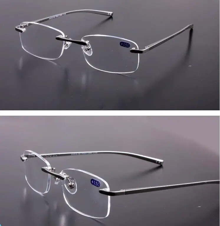 

2019 Occhiali Da Lettura Rimless Al-mg Reading Glasses Ultra-light Spring Leg Spectacles +1 +1.5 +2 +2.5 +2.75 +3 +3.25 +3.5 +4