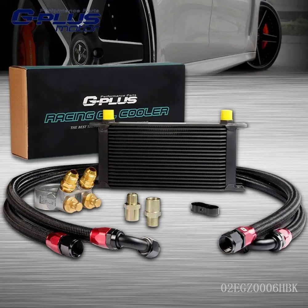 

UK Shipping 19 Row 10AN Thermostat Adapter Engine Racing Oil Cooler Kit For CAR/TRUCK