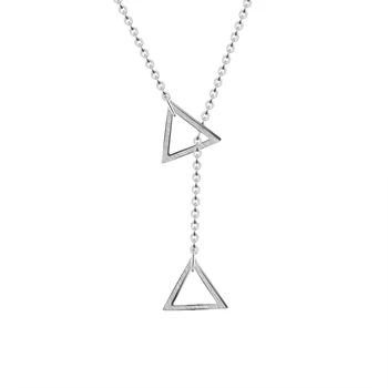 

Wholesale 10piece Minimalism Double Triangle Charm Bracelet For Women Boho Jewelry Stainless Steel Lariat Chain Choker Necklace
