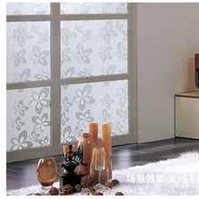 60 см x 300 см гостиная декоративная Тонировка окон скраб стеклянная Электростатическая пленка белый тисненый классический цветок