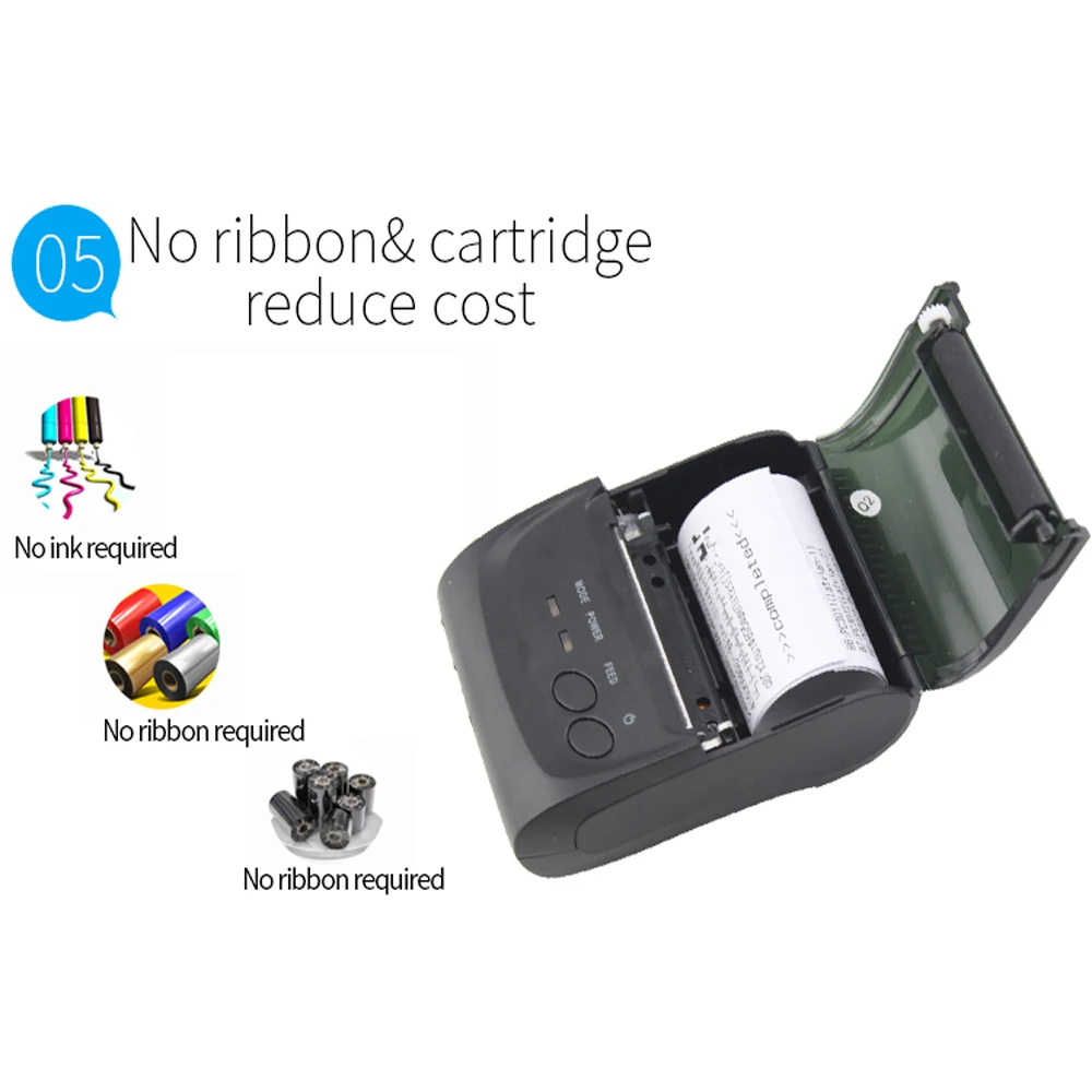 بلوتوث صغيرة محمول طابعة 58 مللي متر اللاسلكية استلام الحرارية طابعة للجوال الهاتف 1500 mAh بطارية شحن SDK بلوتوث صغيرة محمول طابعة 58 مللي متر اللاسلكية استلام الحرارية طابعة للجوال الهاتف 1500 mAh بطارية شحن SDK