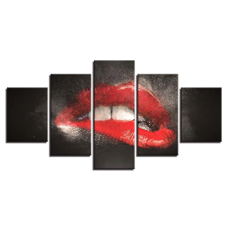 HD-Pictures-Printed-On-Canvas-5-Pieces-Bite-Lips-Posters-Home-Decoration-For-Living-Room-Modular (2)