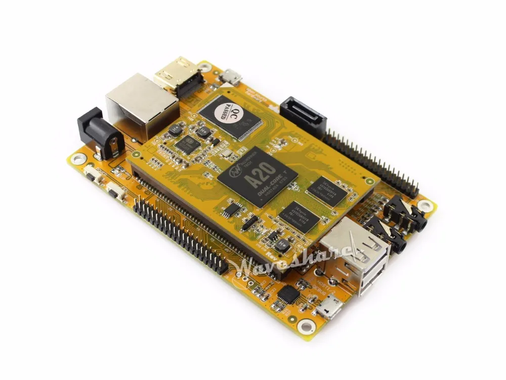 MarsBoard A20 Lite Мини ПК Allwinner двухъядерный ARM Cortex A7 Mali-400 GPU гибкий дизайн 1 ГБ DDR3 8 Гб Nand