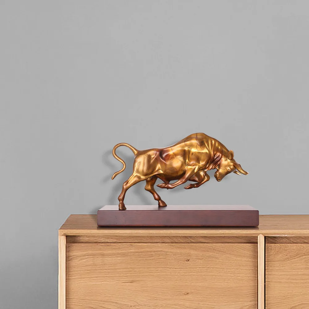 Современная Скульптура бурый бык бронзовая скульптура современное искусство Современная Скульптура Быка домашний офисный декор стола