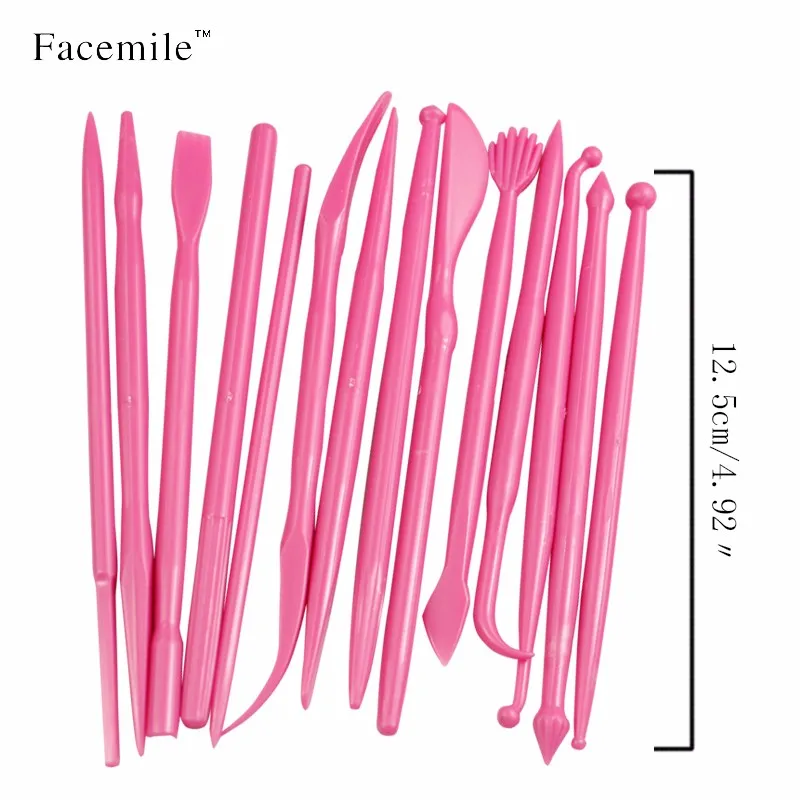 14 шт./компл. помадки подарок украшения цветок Моделирование Ремесло глин инструмент подарок печенье печенья резак ручка с гравировкой 01114