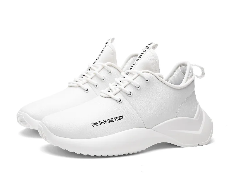 New Spring Autumn Man Walking Shoes Leather Breathable Korean Waterproof Student Damping Wear-resistant Running Shoes for Male (19)