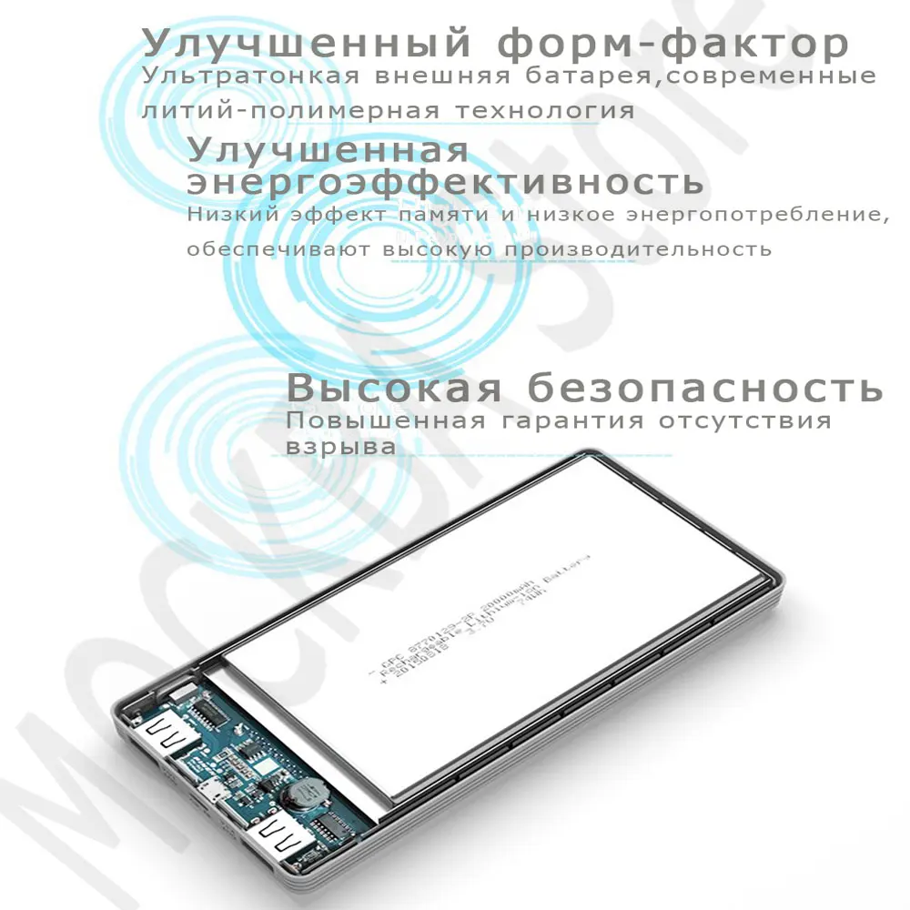 PINENG power Bank PN-969, 20000 мА/ч, двойной USB внешний аккумулятор, зарядное устройство, литий-полимерный аккумулятор для телефона