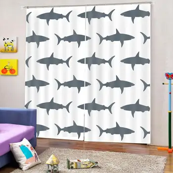 

Luxury Blackout 3D Window Curtains For Living Room draw fish curtains for bedroom