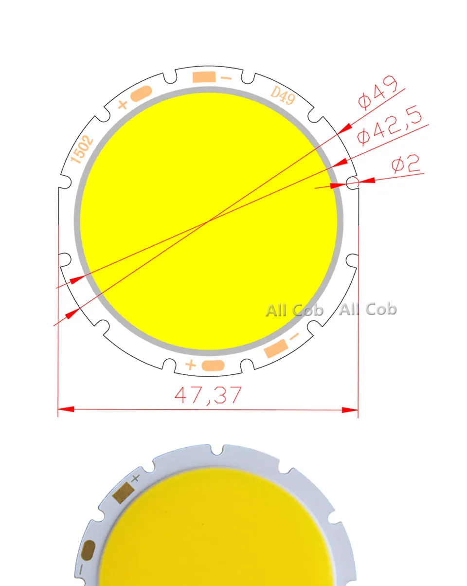 4942 светильник, светодиодный COB светильник, источник 49 мм, Круглый, 15 Вт, 20 Вт, 30 Вт, светодиодный, теплый, натуральный, холодный белый, для diy лампы